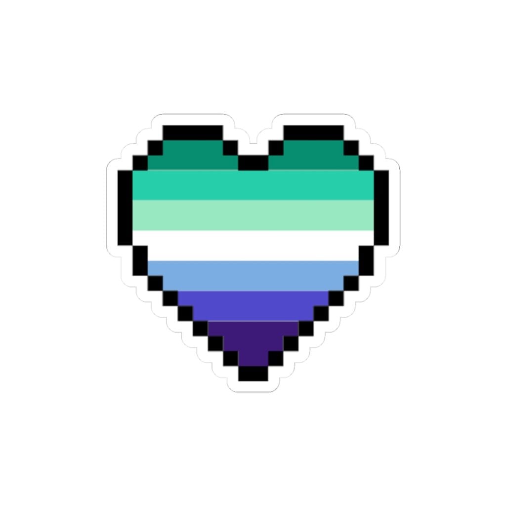 Gay Pride - Pixel Heart Sticker