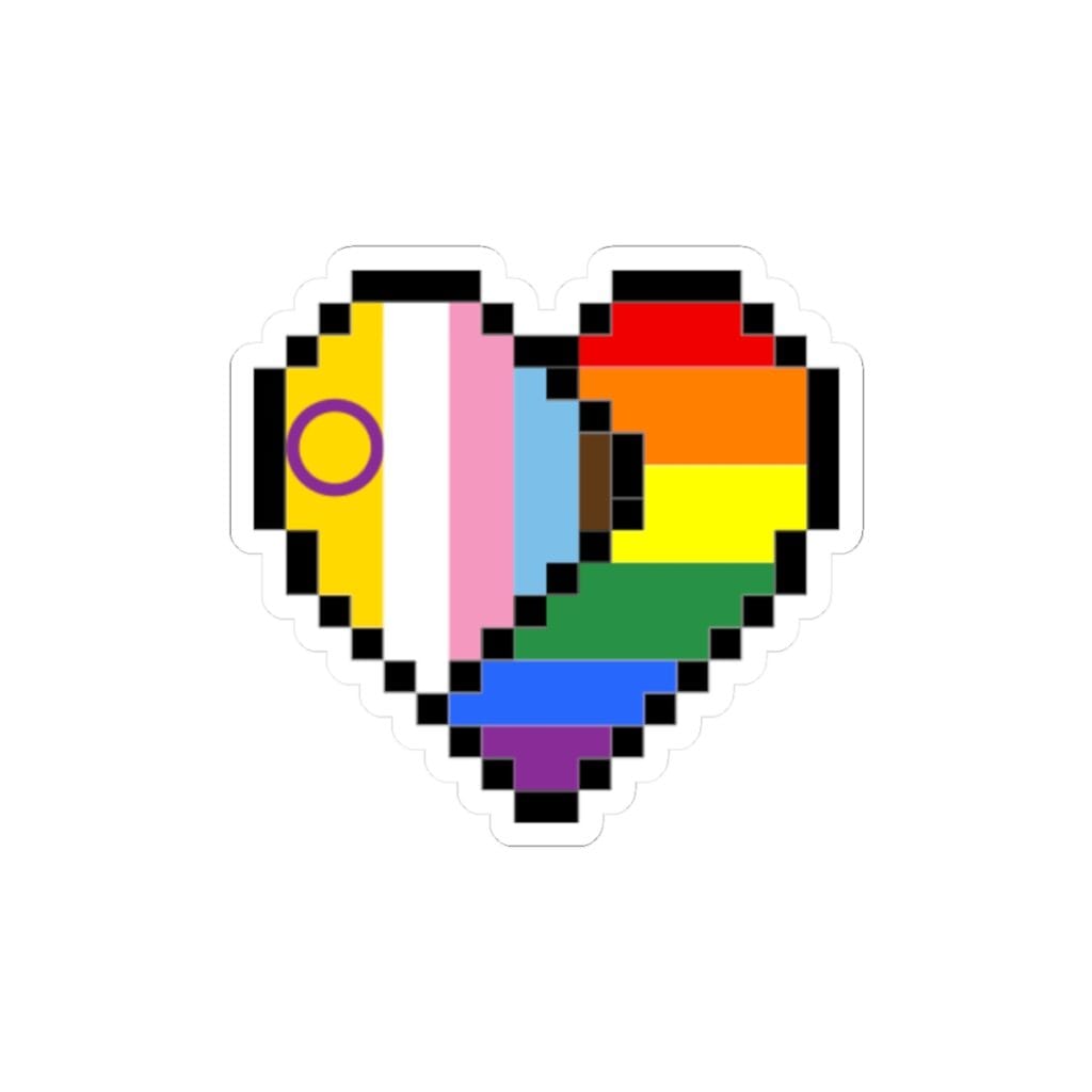 Progress Pride - Pixel Heart Sticker