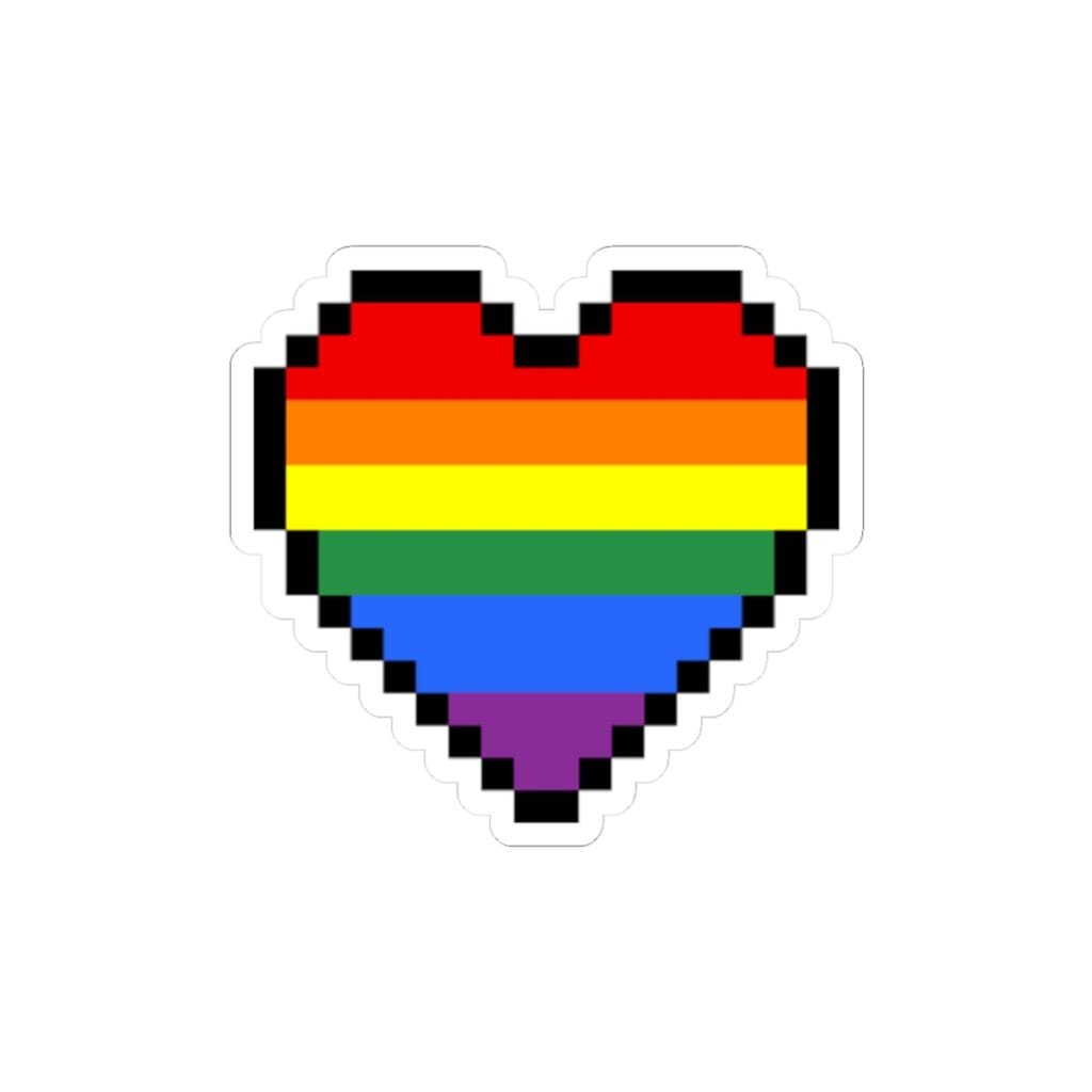 Rainbow Pride - Pixel Heart Sticker