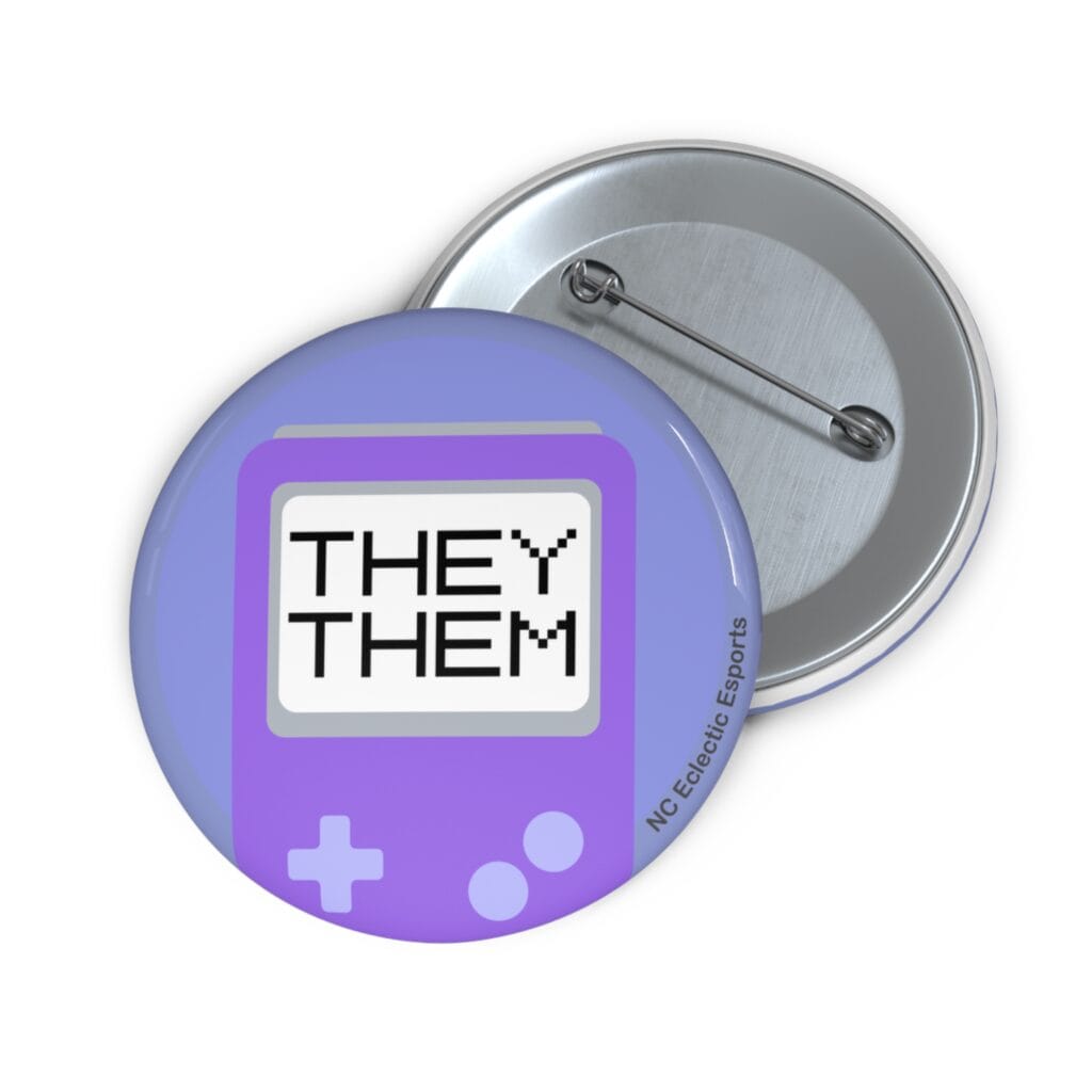 Gamer Pronoun Button - They/Them - Purple