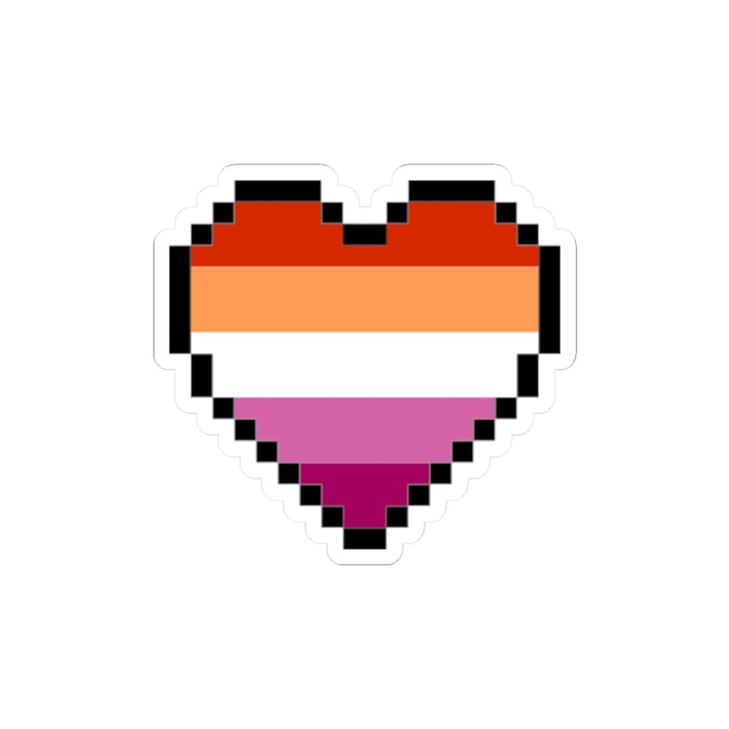 Lesbian Pride - Pixel Heart Sticker
