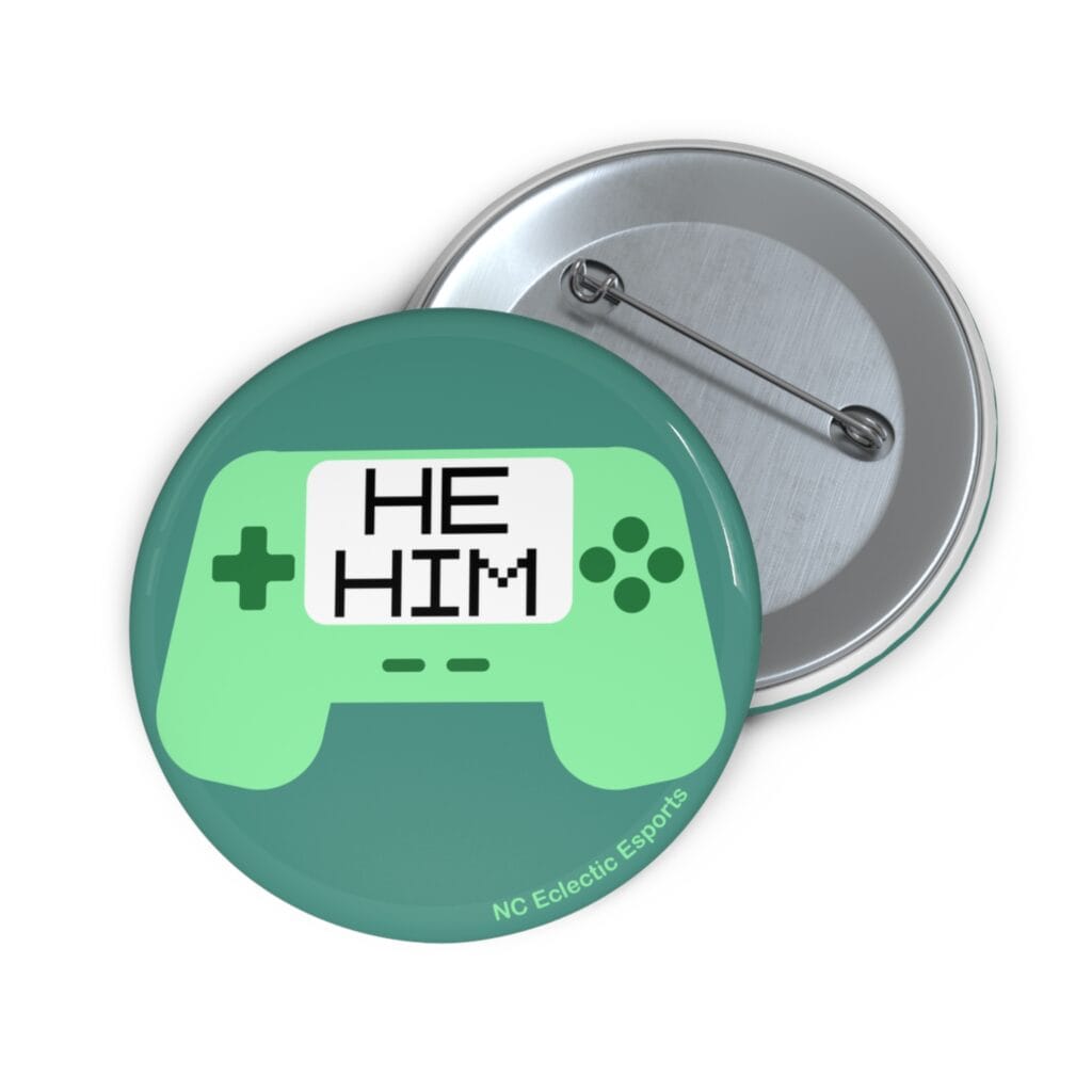 Gamer Pronoun Button - He/Him - Green