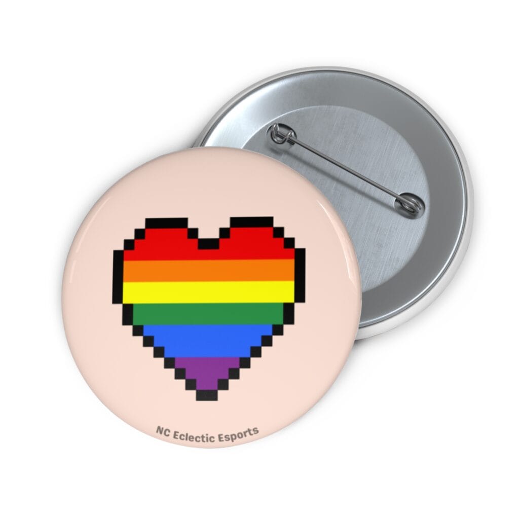 Rainbow Pride - Pixel Heart Button