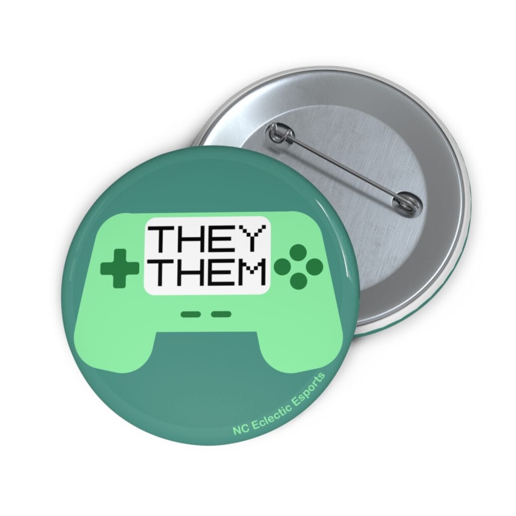 Gamer Pronoun Button - They/Them - Green