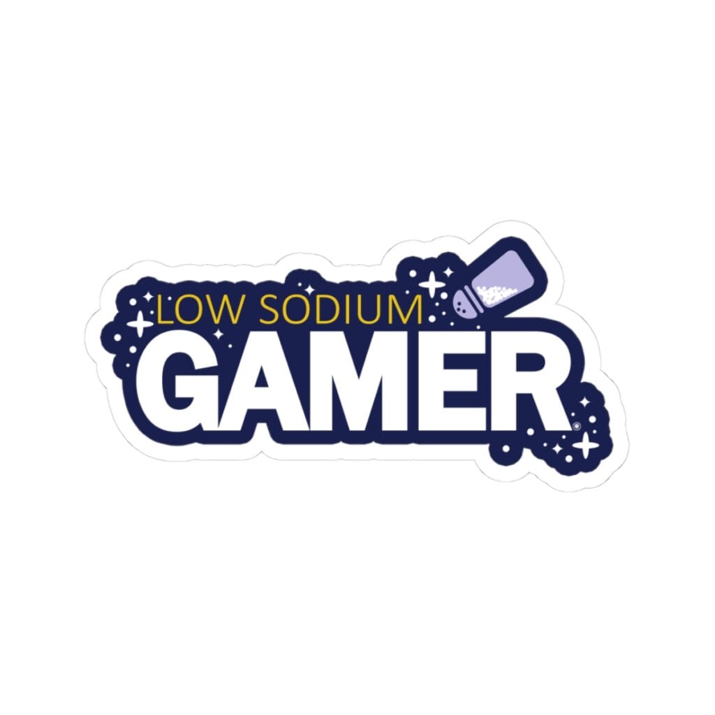 Low Sodium Gamer - Funny Video Game Typography - Sticker